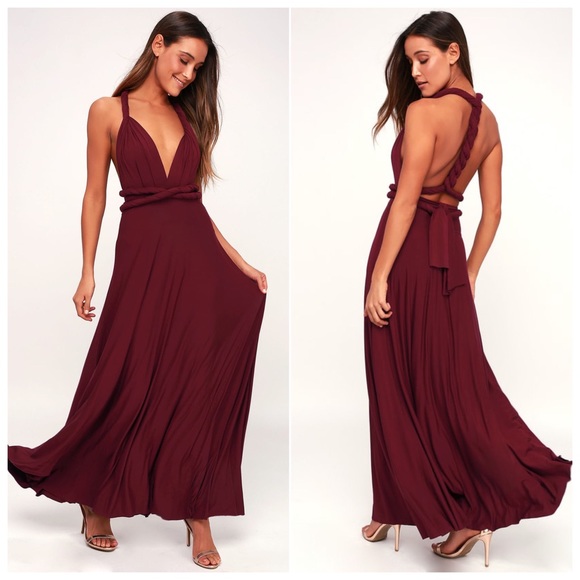 Lulus Dresses & Skirts - Lulu’s Tricks of the Trade Burgundy Maxi Dress